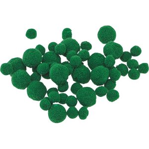 Pomponer i olika storlekar, gr�na 100-pack
