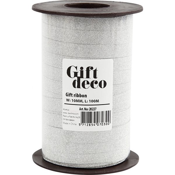 Presentsnören - silver - glitter - 100 m Presentsnören - silver - glitter - 100 m