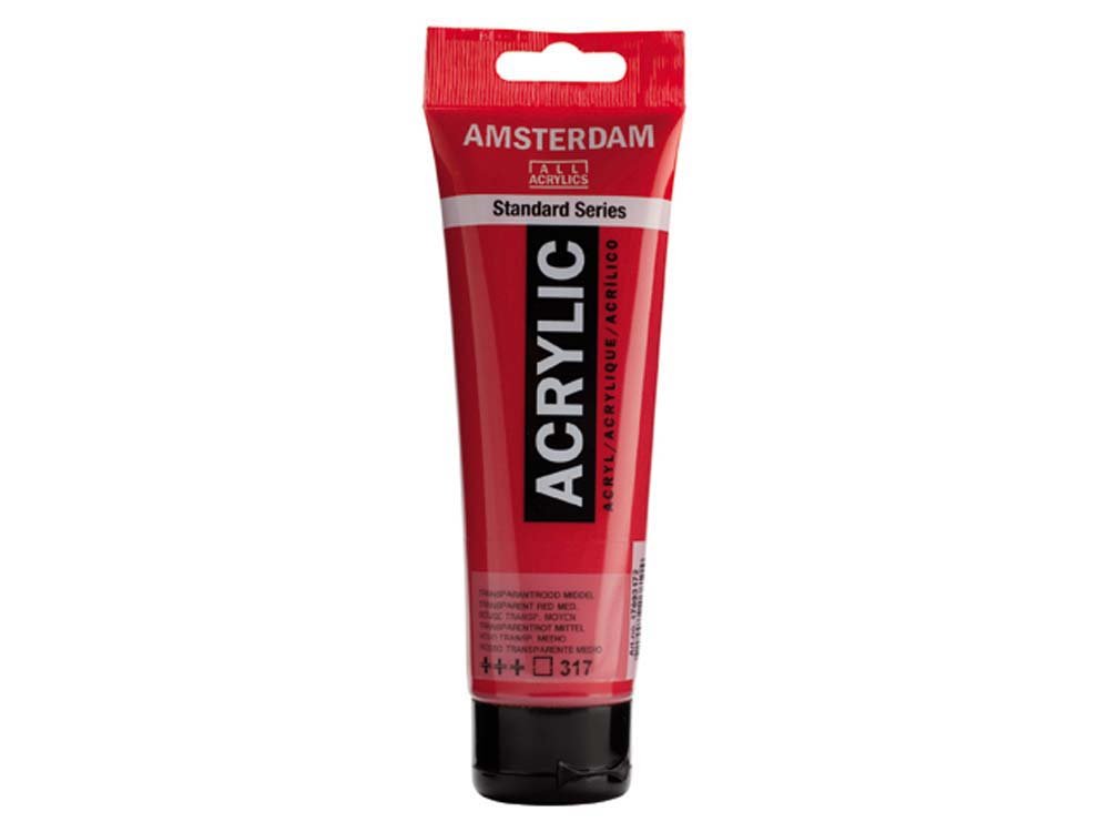 Amsterdam Akrylmaling 120 ml - Transparent mellemrød - Akrylfarver, Kunstnerfarver