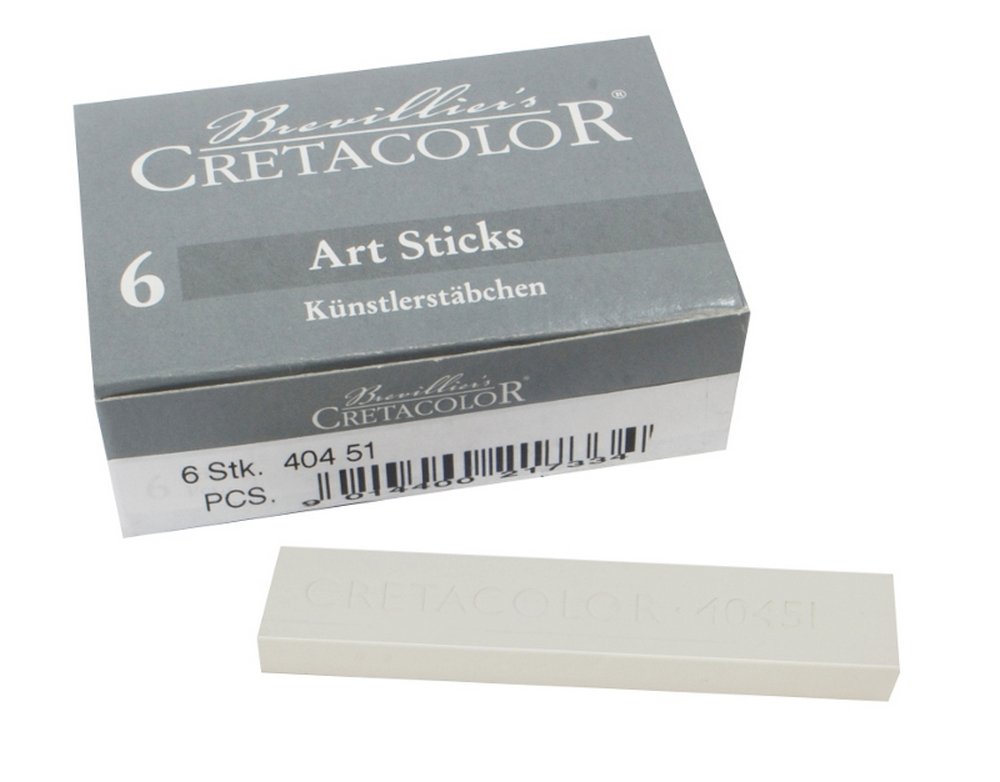 Pastelkridt Cretacolor ArtStick 13x6 mm - White Chalk Dry Soft - Tørpastel, Kridt, Penne, kridt & tusch