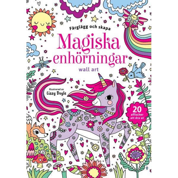 F�rgl�gg och skapa : Magiska enh�rningar : wall art