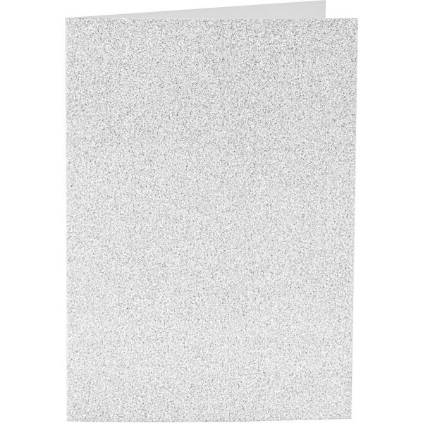 Kort och kuvert - silver - glitter - 11,5 x 16,5 cm - 4 set Kort och kuvert - silver - glitter - 11,5 x 16,5 cm - 4 set