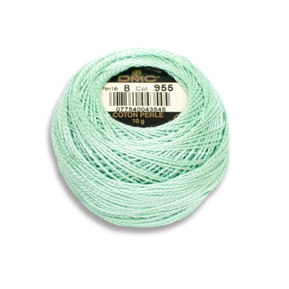 DMC Pearl Cotton Art. 116/8, 955 Light Nile Green - Broderigarn, Garn, Sticka & virka