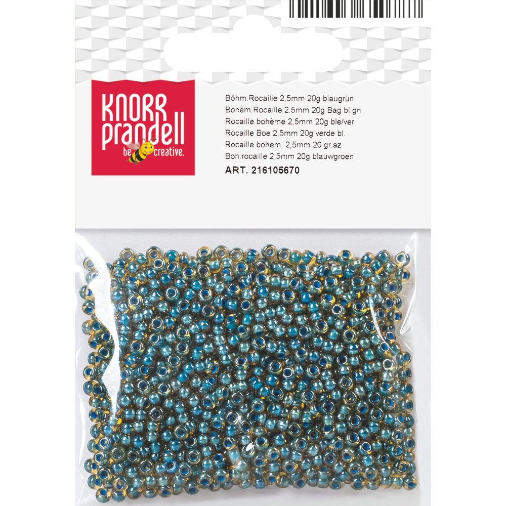 Boheme rocailleperler 2,5 mm blågrønne 20 g - Blandinger af rocaillesperler, Rocaillesperler, Håndværk