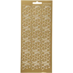 Klistermærkeark 10x23 cm Guld - 1 ark Klistermærkeark 10x23 cm Guld - 1 ark