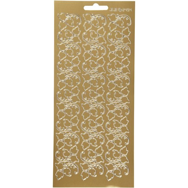 Klistermærkeark 10x23 cm Guld - 1 ark Klistermærkeark 10x23 cm Guld - 1 ark