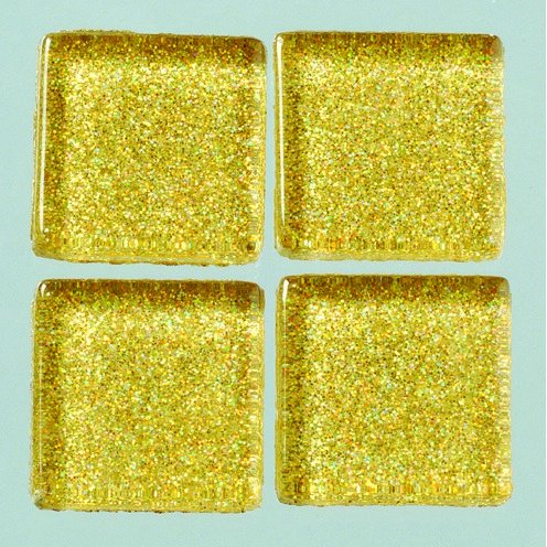 MosaixPro-glasmosaik Glitter 20 x 20 x - guld 200 g ~ 41 st.