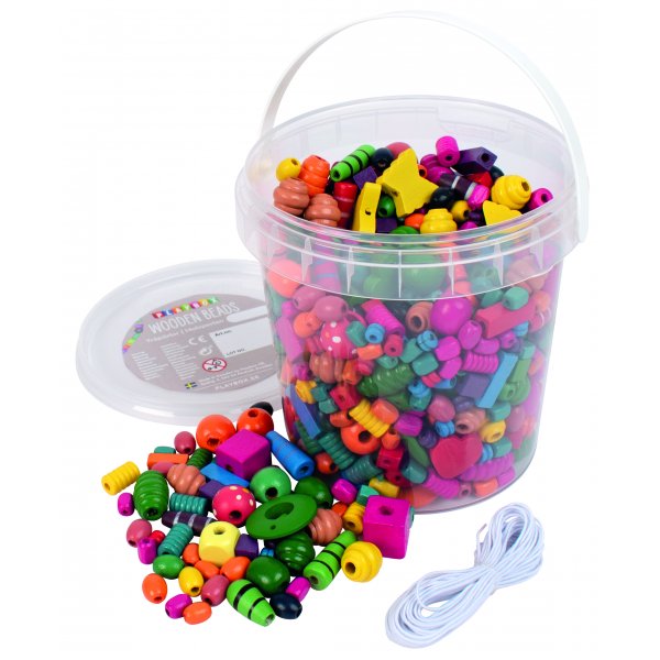 Träpärlor i hink - 250 g Träpärlor i hink - 250 g