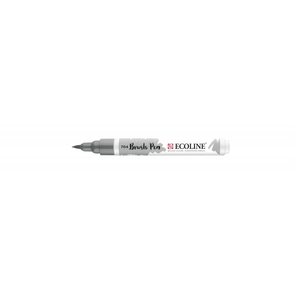 Penselpen Ecoline Brush Pen - Grey (704) - Fiberpenne, Penne, Penne, kridt & tusch