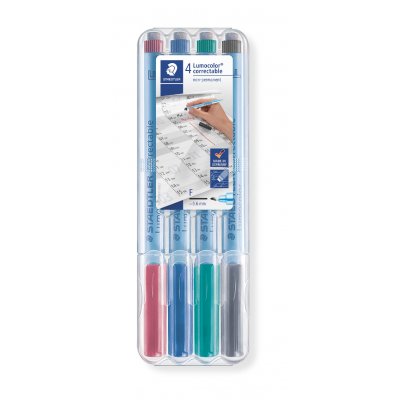 Marker Pen Erasable Lumocolor 0,6mm - 4 farger
