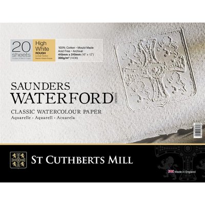 Akvarelblok Saunders Waterford 300 g High White - Grov