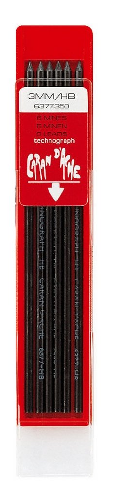 Stift Caran d Ache Technograph 3 mm - 6B - Blyant bly, Tilbehør til penne & kridt, Penne, kridt & tusch