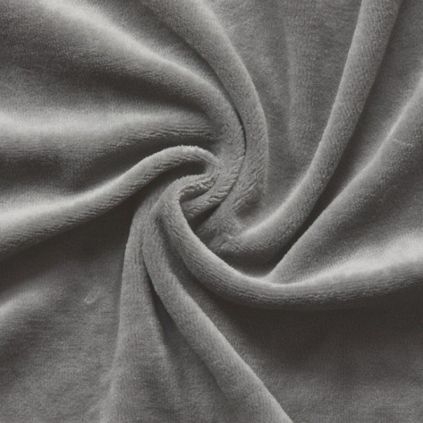 Nicki Velour Bomuldsstof Musegrå - 145 cm - Velour stof, Bomuldsstof, Stof