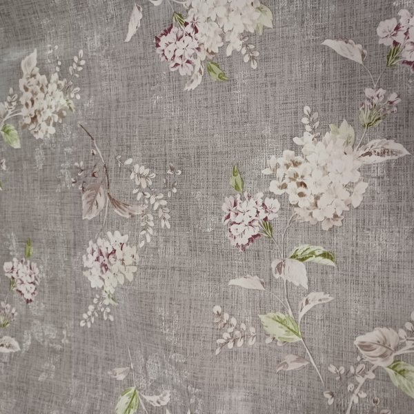 Vaxduk PVC blommning gr� rosa 140 cm