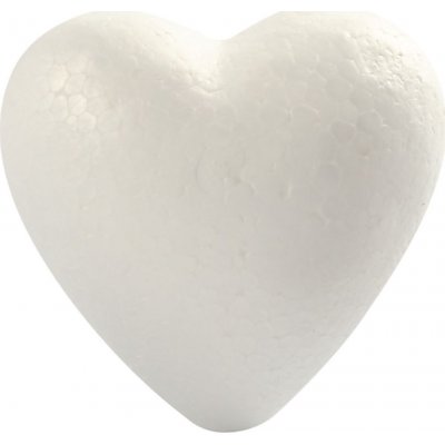Styrofoam hjerter - hvid - H8 cm - 5 stk