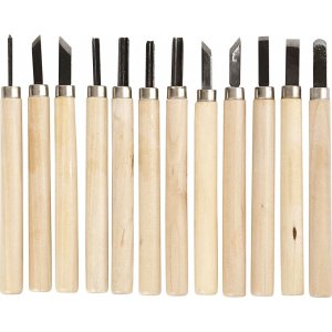 Wood Carving set - 12 st verktyg