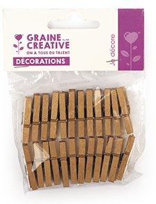 Träpinnar i guld, 25 mm, 24-pack Träpinnar i guld, 25 mm, 24-pack