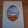 Kundebillede Passepartout kort med kuvert - r�hvid - oval - 10 s�t