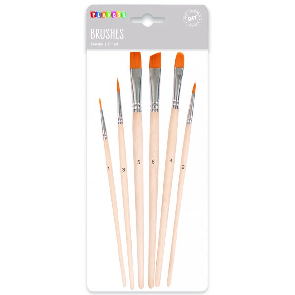 Penselset runda och flata - 6 st Penselset runda och flata - 6 st