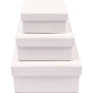 Pappersbox, fyrkantig,10x10x4, 8x8x3,5, 9x8x3, 3 st