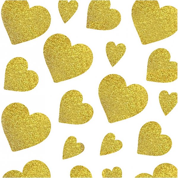 Glitterstickers - guld - hjärtan - 2 ark Glitterstickers - guld - hjärtan - 2 ark