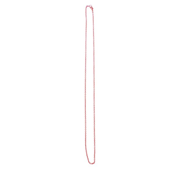 Rosa kedjehalsband med små länkar 2 mm, 64 cm Rosa kedjehalsband med små länkar 2 mm, 64 cm