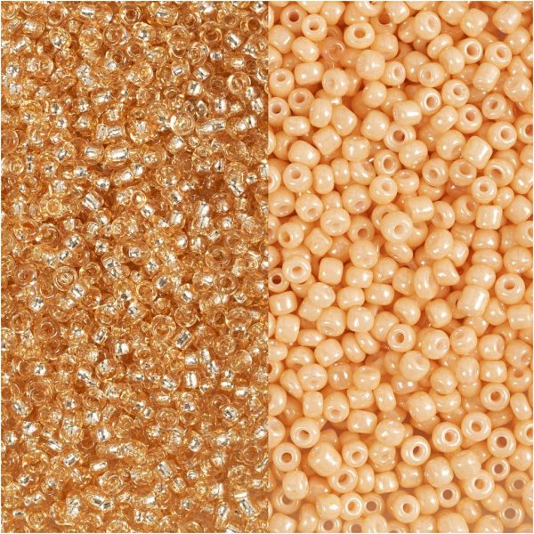 Rocaillep�rlor 1,7 mm Persika/Ljus persika 2 x 7 g - 15/0