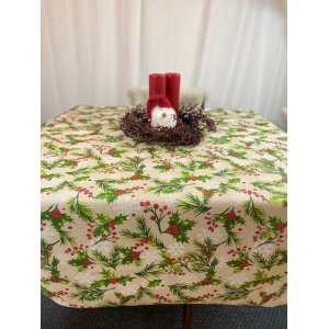 Textilvaxduk r�nnb�r linf�rgad botten 140 cm