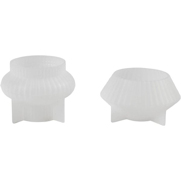 Silikonform Riflete lysholdere 4 og 5,5 cm 2-pakning - Gjennomsiktig Silikonform Riflete lysholdere 4 og 5,5 cm 2-pakning - Gjennomsiktig