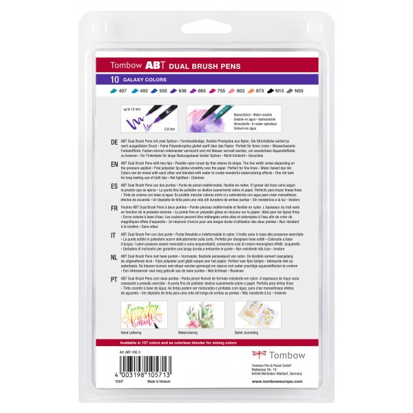 Tombow ABT dobbeltbørstepen Galaxy Colors 10-pak Tombow ABT dobbeltbørstepen Galaxy Colors 10-pak