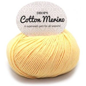 DROPS Cotton Merino Uni Colour garn - 50g - Vaniljgul (17)