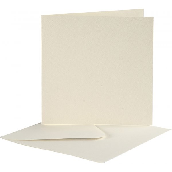 Brevkort med kuvert - råvit- 12,5 x 12,5 cm - 10 st Brevkort med kuvert - råvit- 12,5 x 12,5 cm - 10 st
