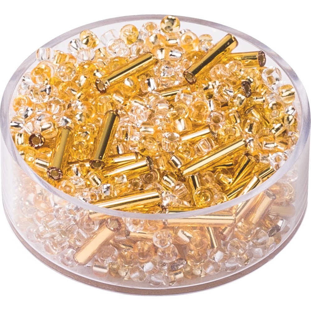 Boheme rocailleperler 2,5 mm 17 g - Blandede sølv- og guldfarver - Blandinger af rocaillesperler, Rocaillesperler, Håndværk