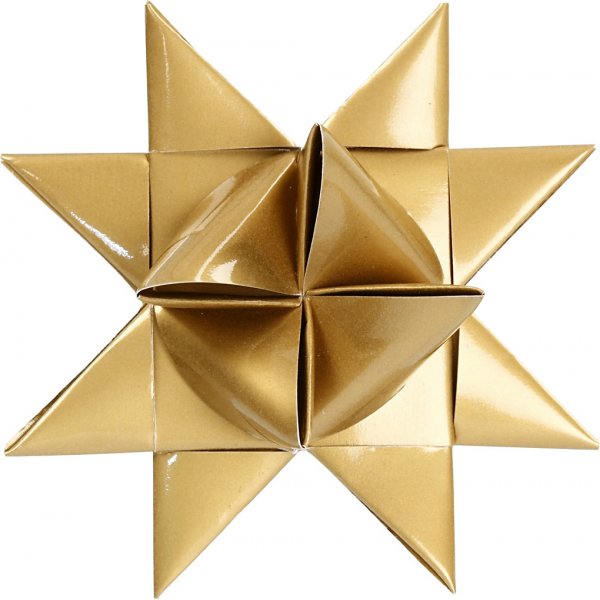 Stjärnstrimlor - guld - glitter,lack - Ø6,5+11,5 cm - 40 strimlor Stjärnstrimlor - guld - glitter,lack - Ø6,5+11,5 cm - 40 strimlor
