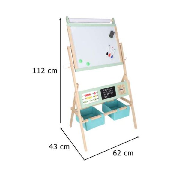 Utbildningstavla LULILO Kredo 3-i-1 med magnetisk whiteboard och griffeltavla 112 x 43 x 62 cm - Tr�