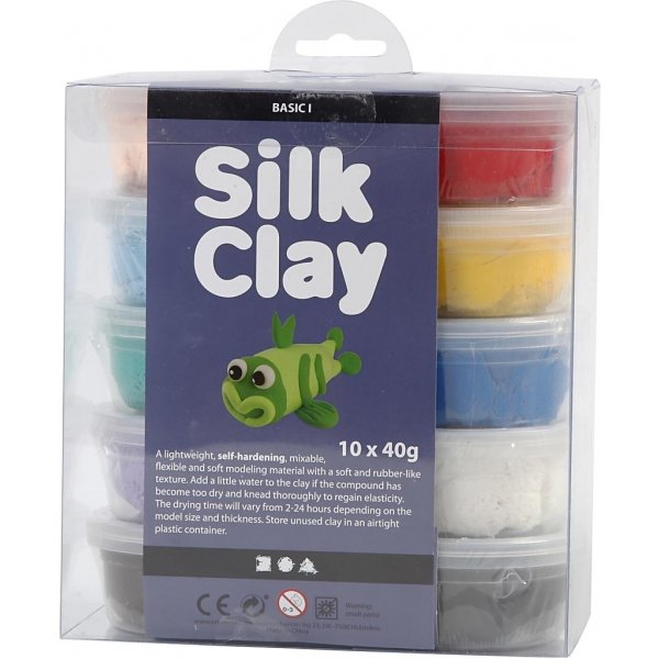 Silk Clay® - mixade färger - Basic 1 - 10 x 40 g Silk Clay® - mixade färger - Basic 1 - 10 x 40 g