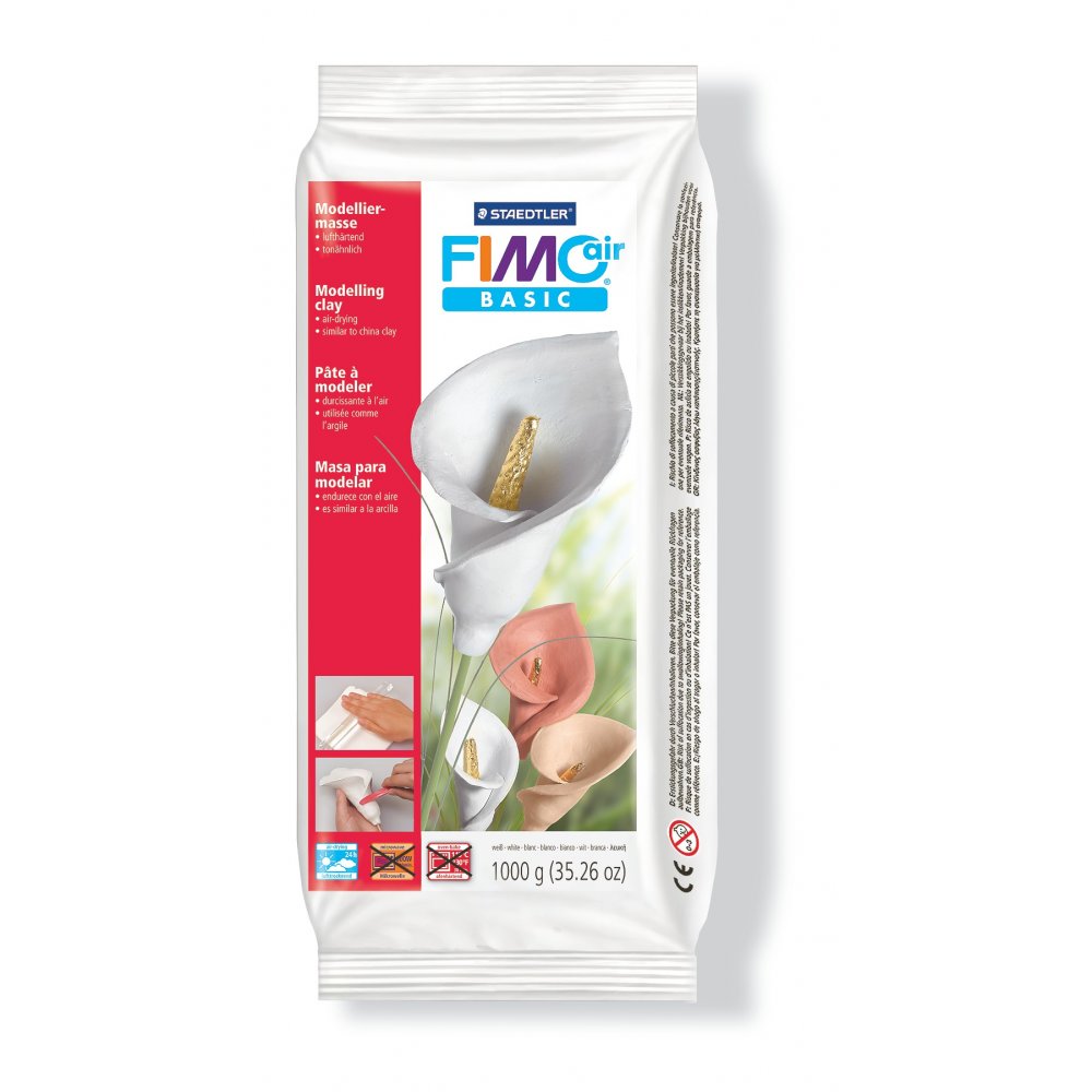 Modellera Fimo Air Basic 1000g - Vit - Fimolera, Modellera, Pyssel för barn, Hobbymaterial, Pyssla
