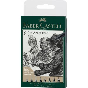 Tegnepennesett - Faber-Castell - Pitt Artist - Farge 199 - 8 penner (5F)