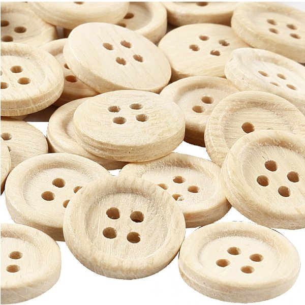 Träknappar - Ø23 mm - 30 st Träknappar - Ø23 mm - 30 st