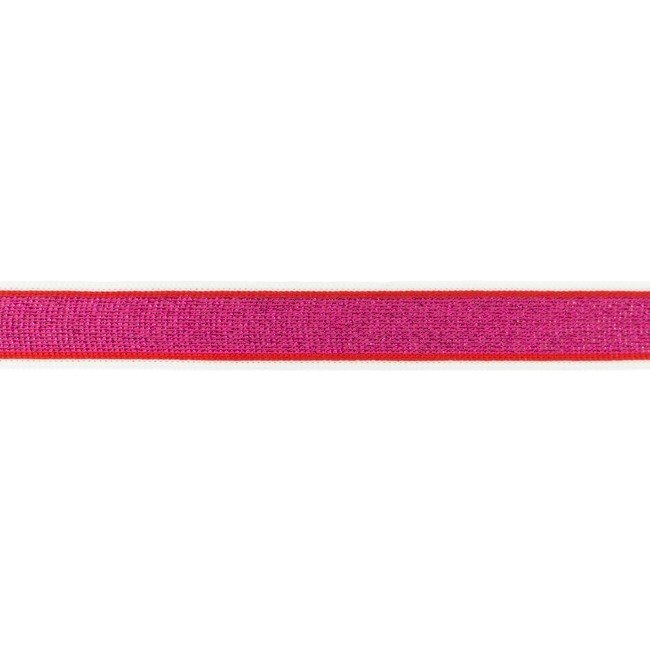 Bånd - Lurex, sølvfarvet, stribet - fuchsia - Dekorationsbånd - Øvrige, Bånd & dekorationsbånd, Tekstilbånd & snor