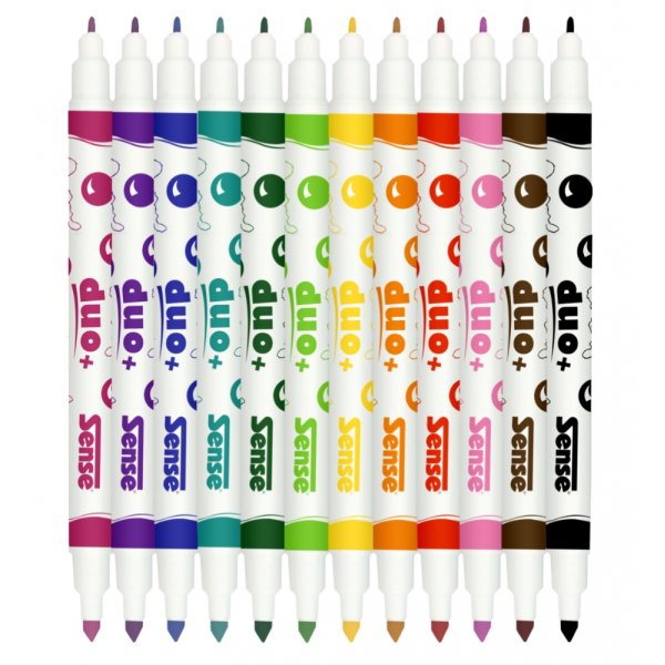 Fiberpennor Dubbelspets Sense - 12 pennor