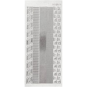 Klistermærker kanter 10x23 cm sølv - 1 ark Klistermærker kanter 10x23 cm sølv - 1 ark
