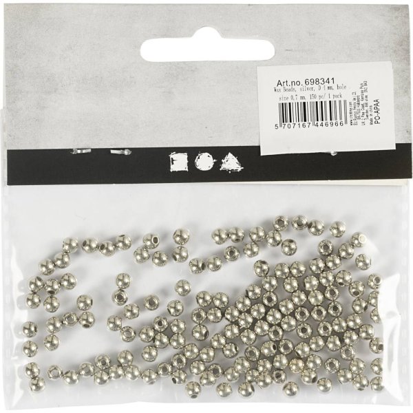 Vaxpärlor 4 mm Silver 150 st Vaxpärlor 4 mm Silver 150 st