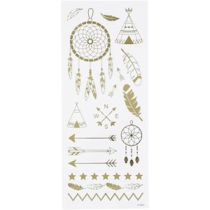 Klisterm�rker indisk motiv guld 10x24 cm 1 ark