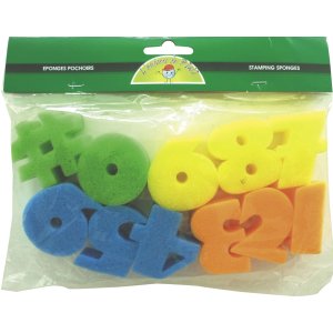 Skumgummisvampar med siffror 5 x 5 cm, 6-pack