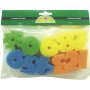 Skumgummisvampar med siffror 5 x 5 cm, 6-pack