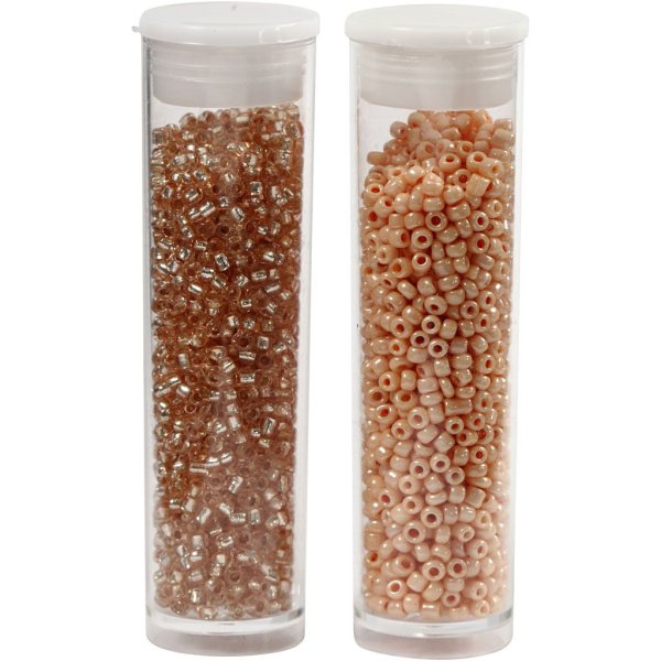 Rocaillep�rlor 1,7 mm Persika/Ljus persika 2 x 7 g - 15/0