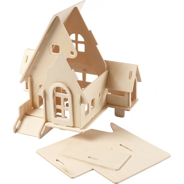 3D konstruksjonsfigur - Hus med rampe 3D konstruksjonsfigur - Hus med rampe