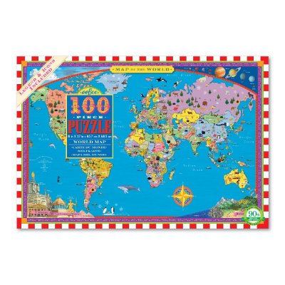 Puslespil 100 brikker - Verdenskort