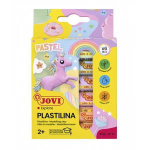 Ler - Jovi Plastilina - 6-pak i blandede pastelfarver 15 g